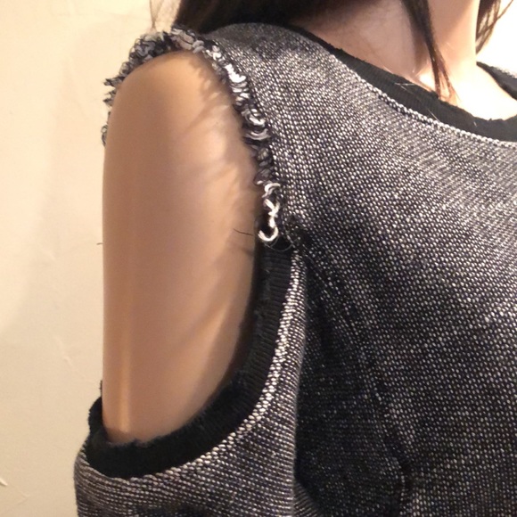 Akira Chicago red label distressed cold shoulder sweatshirt. Size S - Picture 2 of 3